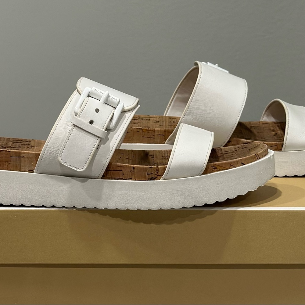 White Slide Sandals